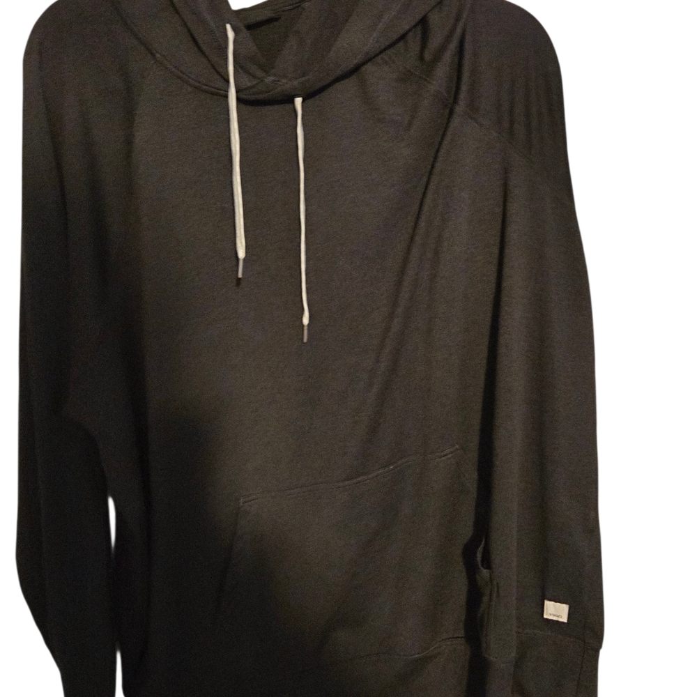 Women's Black Oversized Vuori Hoodie With Front Pocket